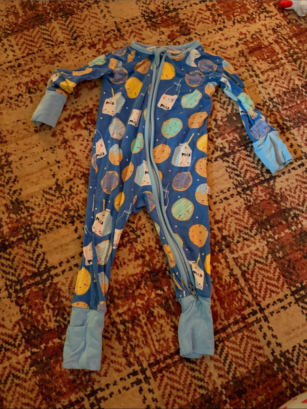 Little Sleepies Blue Planet & Milk Bottle Footed Pajamas